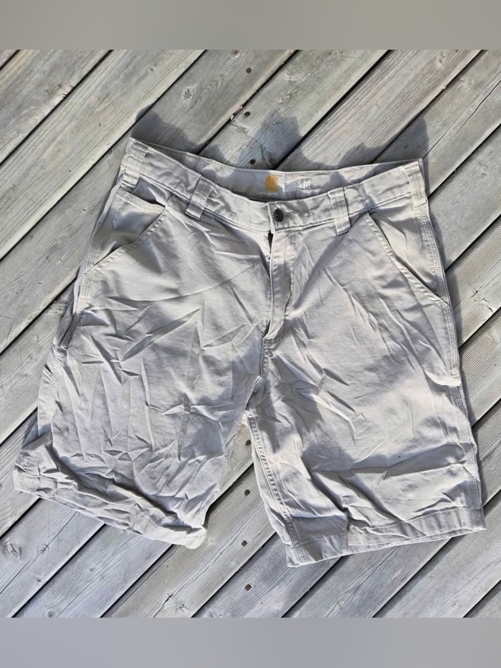 Carhartt mens canvas grey shorts relaxed fit size 34